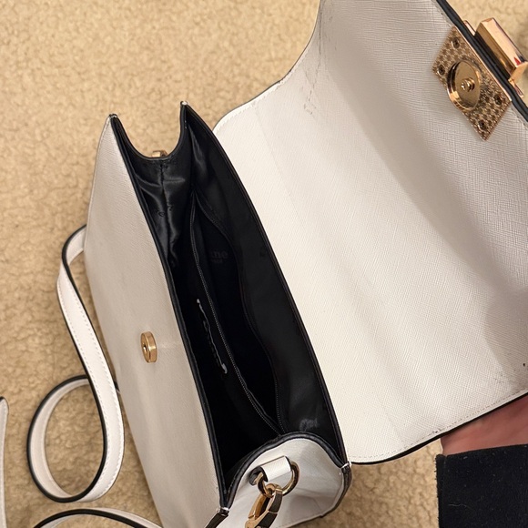 Dune London White and Leopard Print Satchel purse bag - Picture 2 of 2